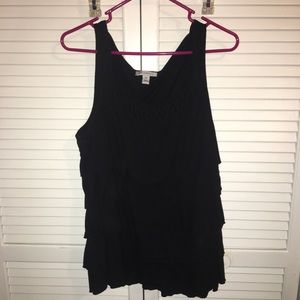 Black ruffle tank